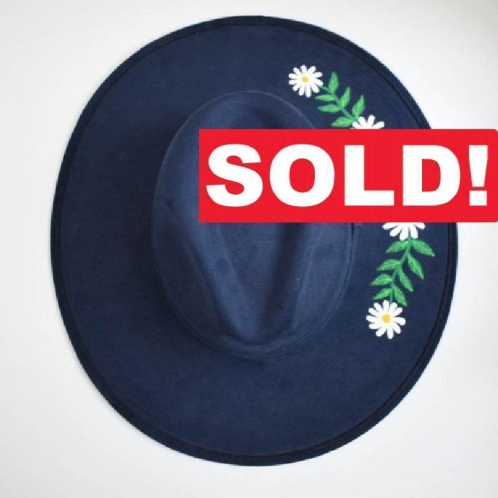 SOLD! Hand-Painted Sombrero Mexican Suede Sun Hat